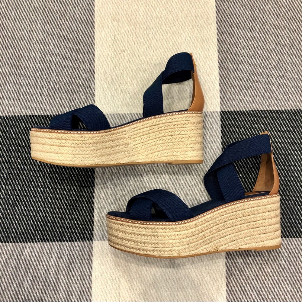 Tory Burch Frieda Espadrille Wedge Sandals NIB - Picture 2 of 6